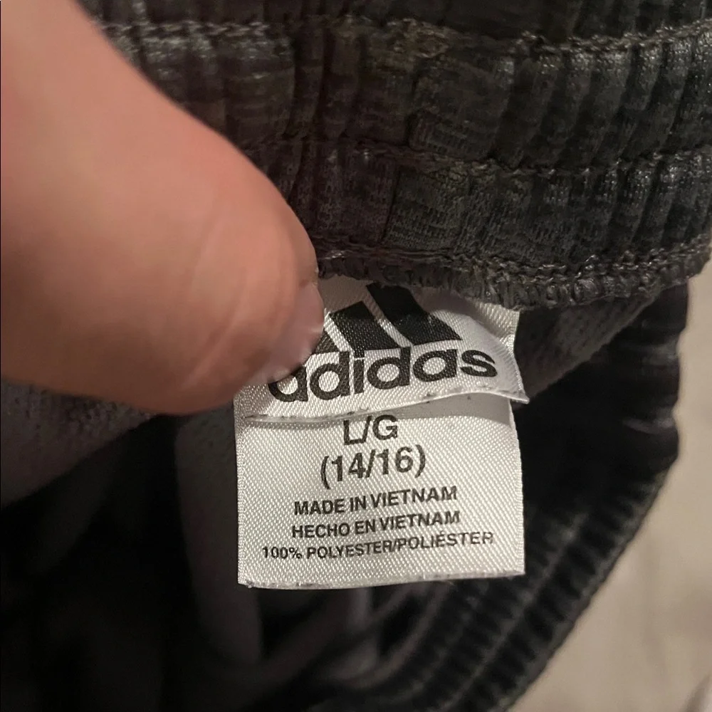 Adidas Boys Gray Sweatpants Size: L
